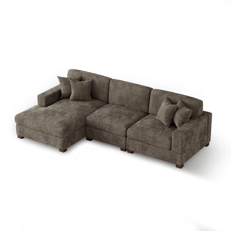 Oversized Modern Chenille Modular Sectional Sofa with Chaise