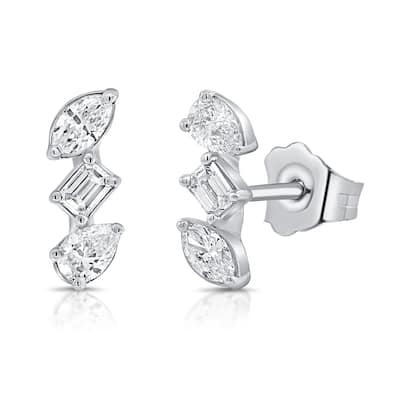 Joelle Collection Diamond Earrings 14K Gold Fancy Shape