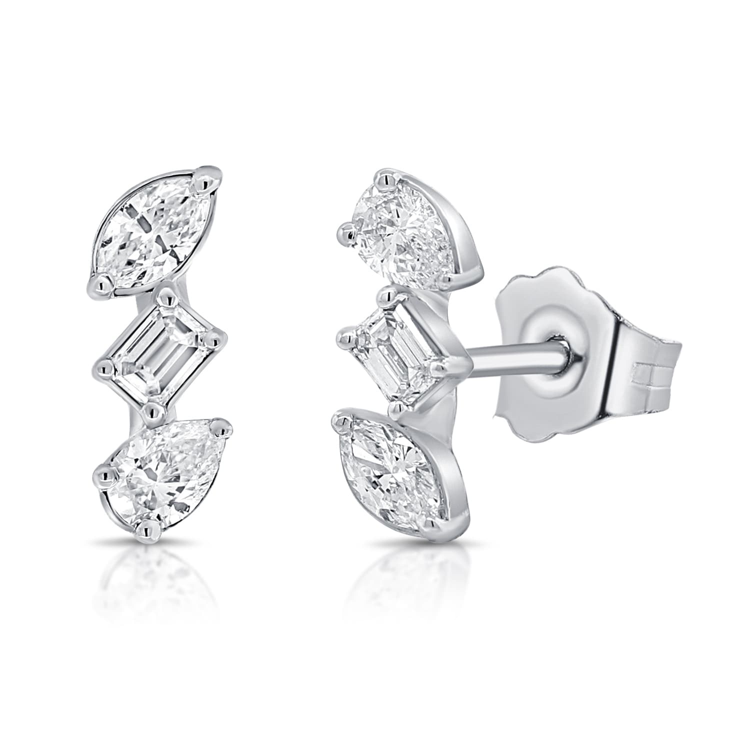 Joelle Collection Diamond Earrings 14K Gold Fancy Shape
