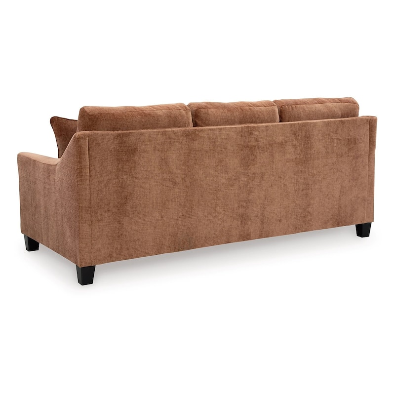 Emilia Sofa Chaise Sectional, 2 Pillows, Clay Brown Polyester 88 Inch