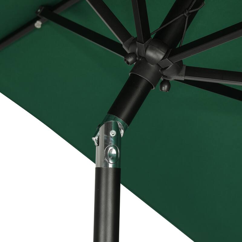Island Umbrella Nassau 6.5-ft x 10-ft Rectangular Market Umbrella with LED Bulb Lights - Breez-Tex Canopy