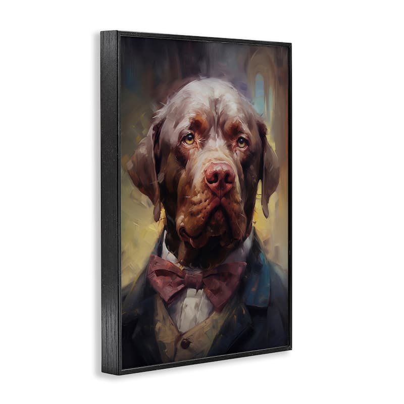 Stupell Dog in Timeless Suit Fashion Framed Giclee Art Design By Wumples