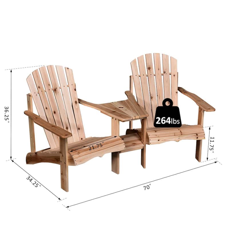 Armopa Wood Adirondack Chairs with Attached Center Table by Havenside Home