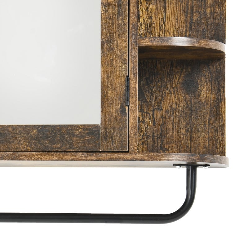Wall Mounted Bathroom Medicine Cabinet with Mirror Door and Removable Shelf