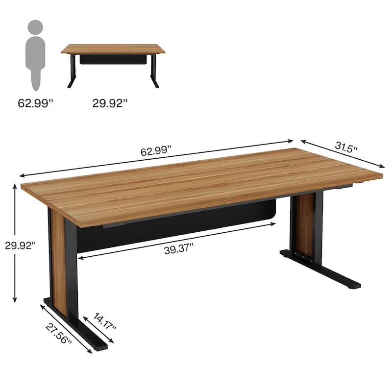 63 Inch Computer Desk, Large Executive Office Desk