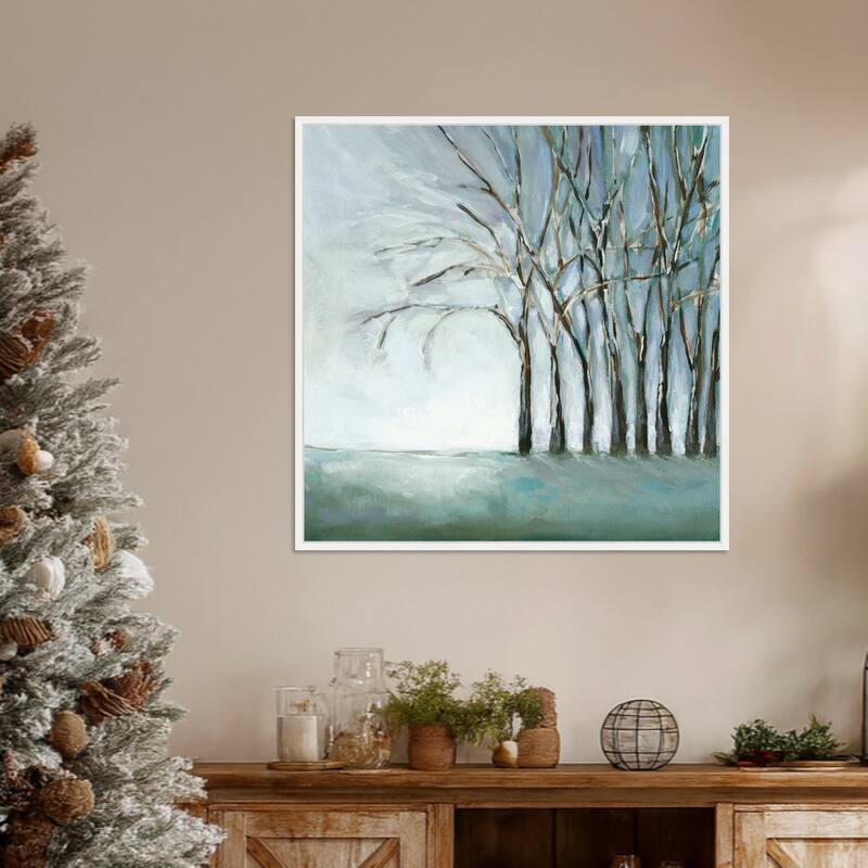 Tree in Winter by Christina Long Framed Canvas Wall Art Print - Sylvie White