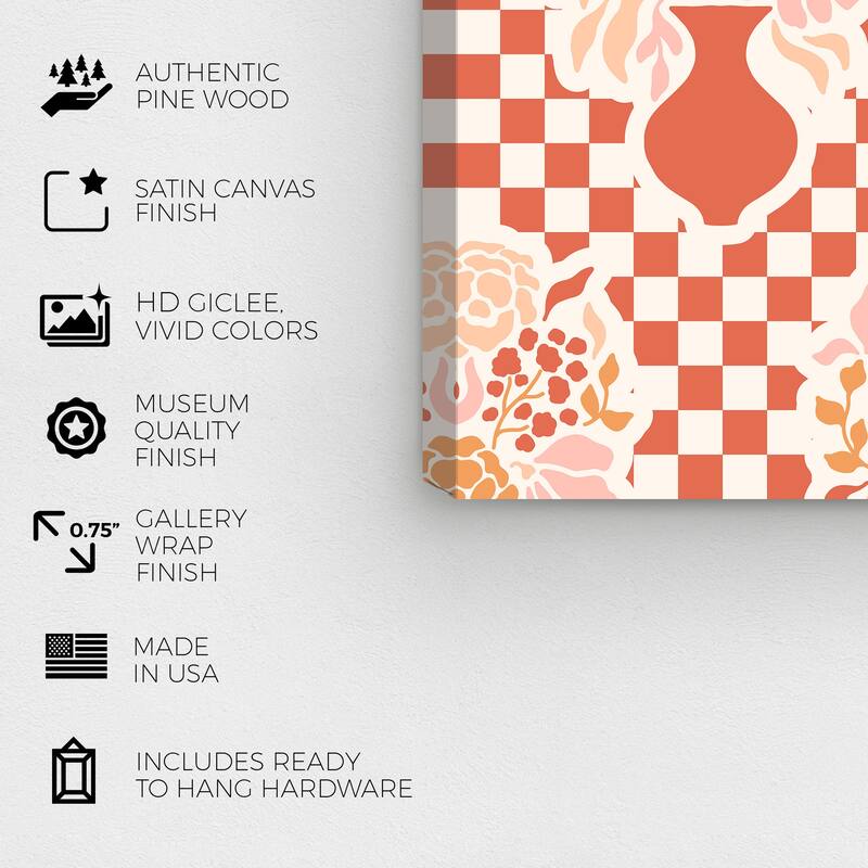 Wynwood Studio Canvas Floral and Botanical Kitchen s Tablecloth II Orange Modern & Contemporary Wall Art Canvas Print