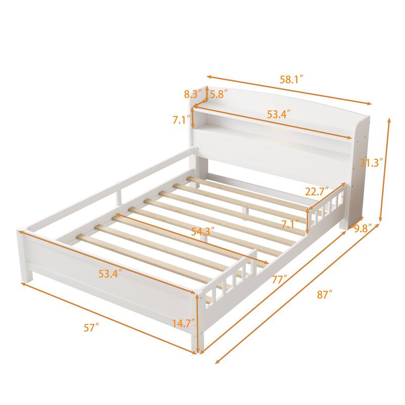 Platform Bed with Built-in LED Light