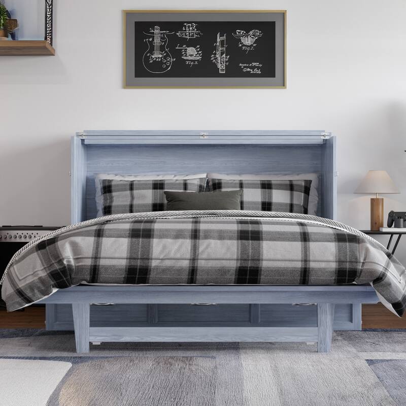 AFI Northfield Murphy Bed Chest with 6" Mattress, Storage Drawer & Built-In Charger