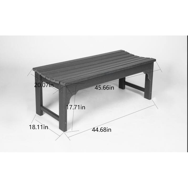 Backless Hdpe Adirondack Bench With Wood Texture (Excluding the table)