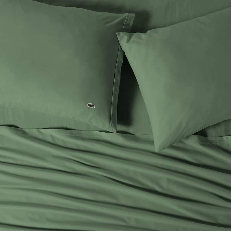 Lacoste Percale Cotton Solid Sheet Set