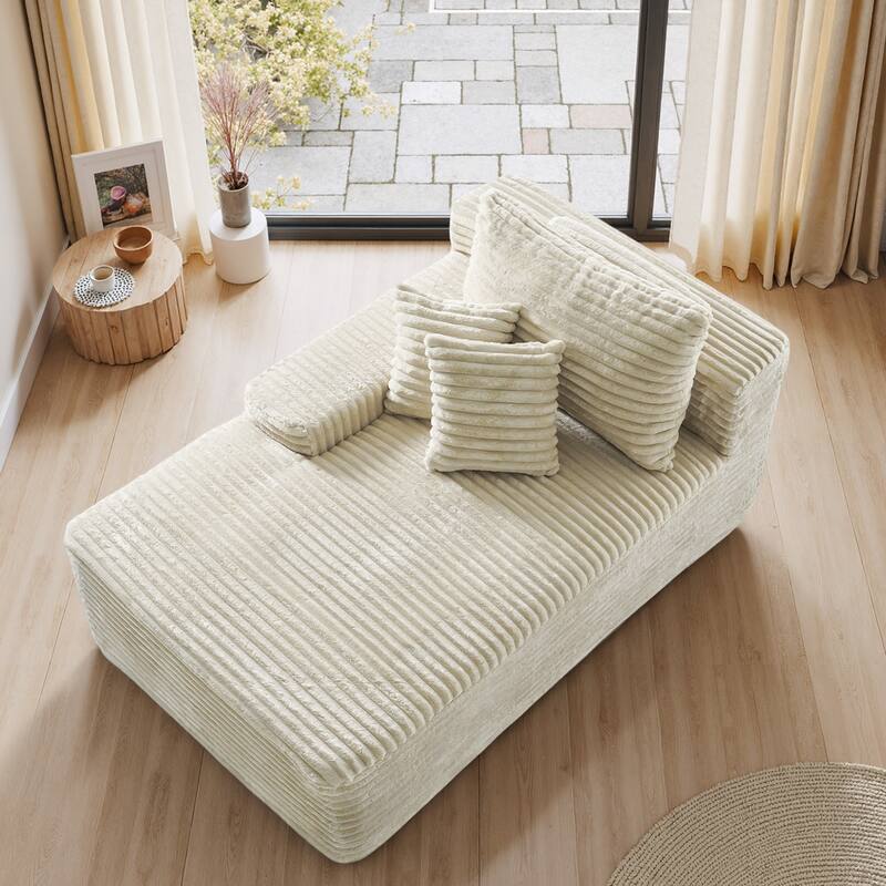 Upholstered Cloud Sectional Couch No Assembly Required L-Shape Chaise with Pillow