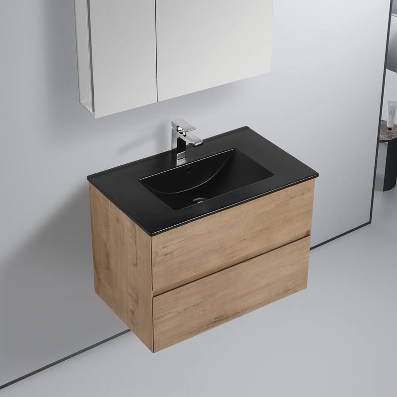 Blossom 30 Inch All Wood Wall Mounted Floating Bathroom Vanity with Sink
