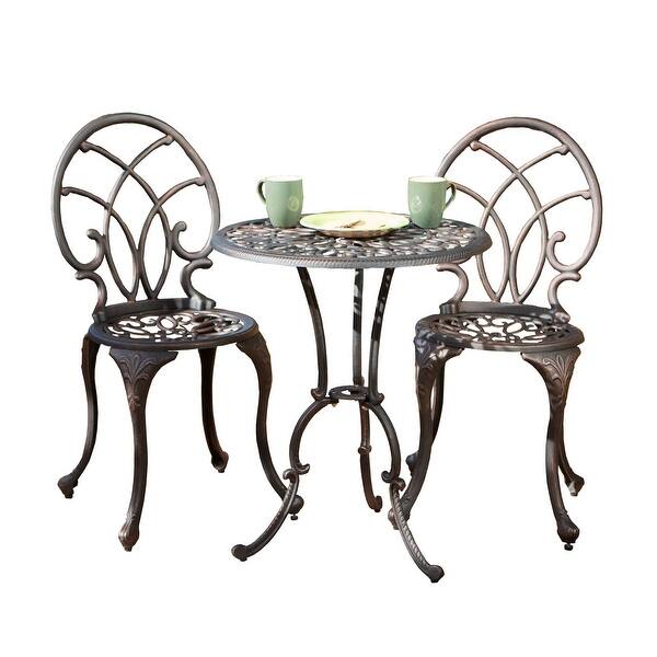 Charleston Aluminum Copper Bistro Set by Christopher Knight Home - Copper