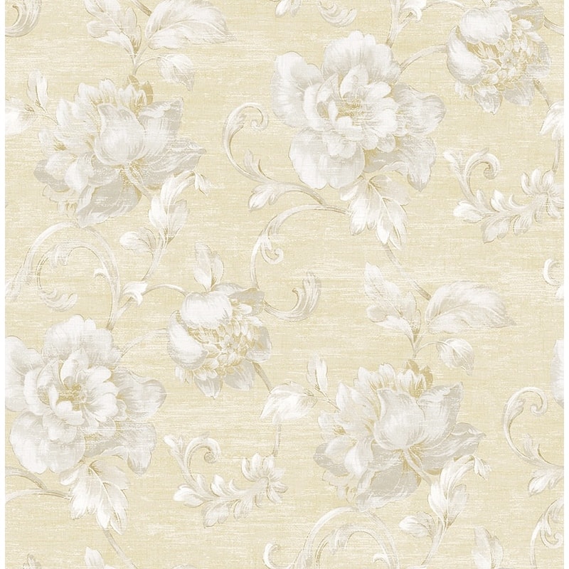 Seabrook Design Rhea Floral Scroll Unpasted Wallpaper