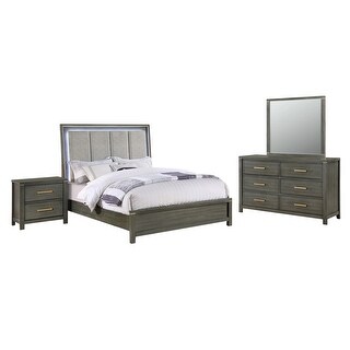 Upholstered Queen Bedroom Set in Grey and Oyster Grey - Bed Bath & Beyond - 41519923