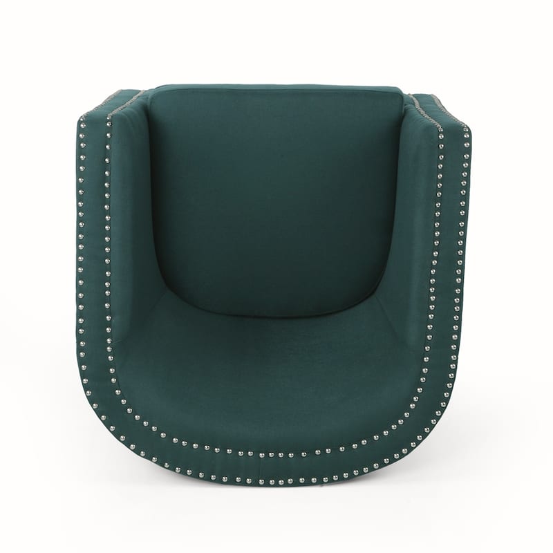 Linen Swivel Chair With Iron Legs