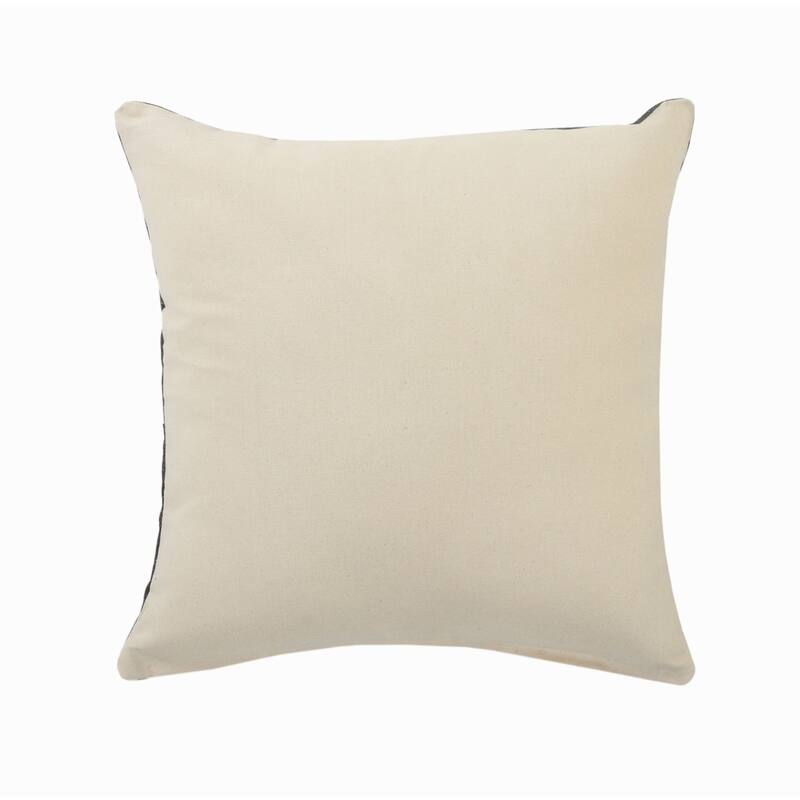 20" Black and White Bordered Square Throw Pillow