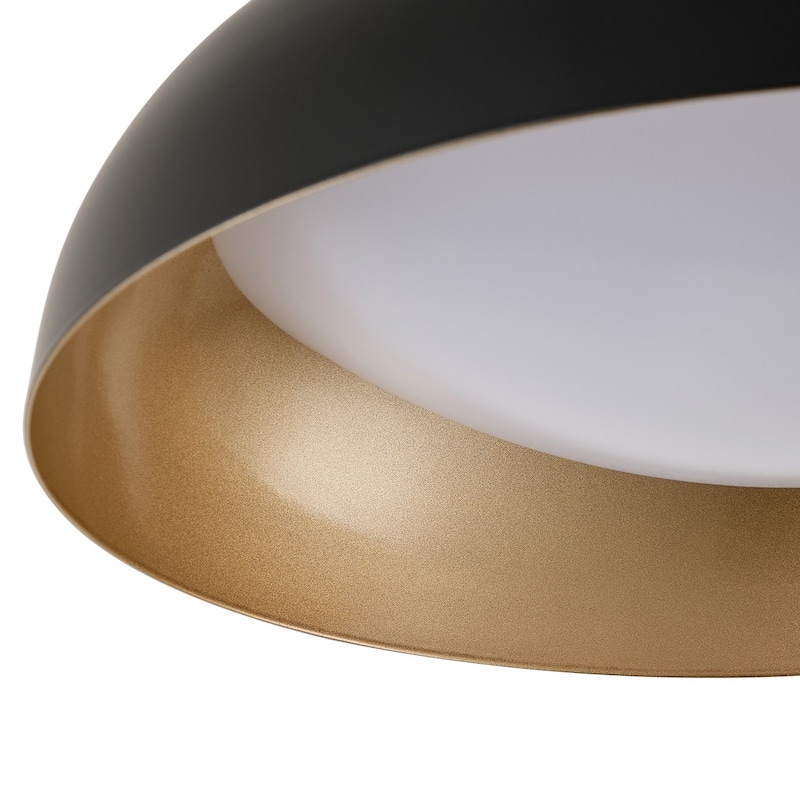 Modern Matte Black Semi Flush Mount Ceiling Light for Hallway Stairway Foyer
