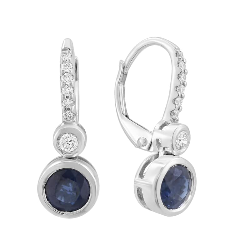 EFFY 14K Gold Diamond Sapphire Drop Earrings