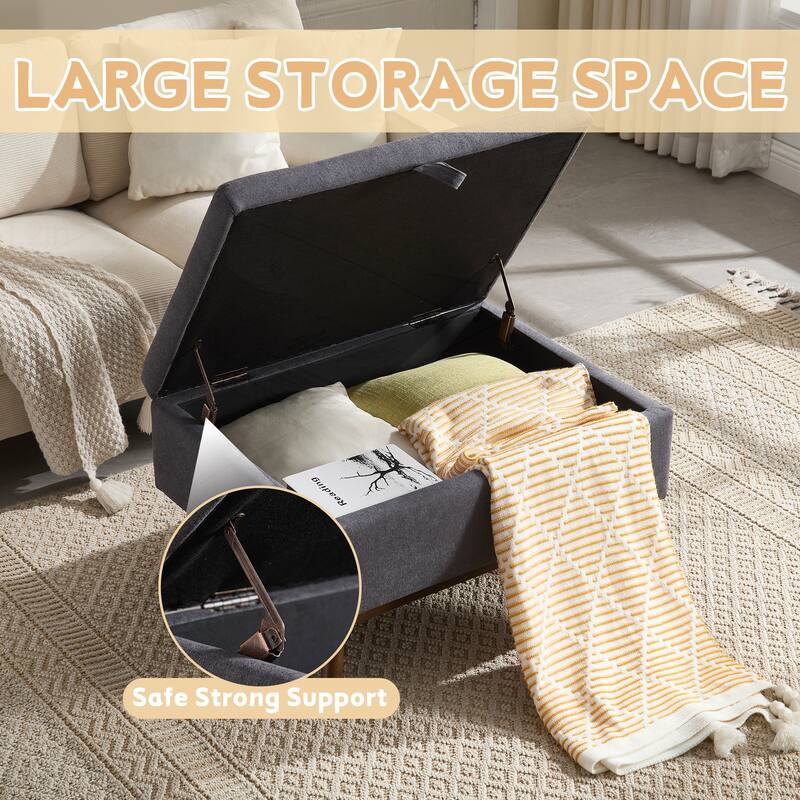 Versatile Mid-century Modern Storage Ottoman for Various Rooms and Purposes