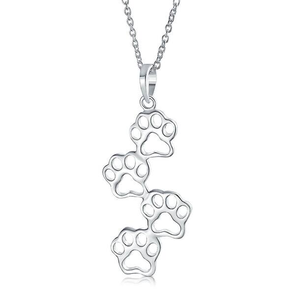 Shop Dog Cat Puppy Kitten Paw Prints Pet Pendant Necklace Sterling