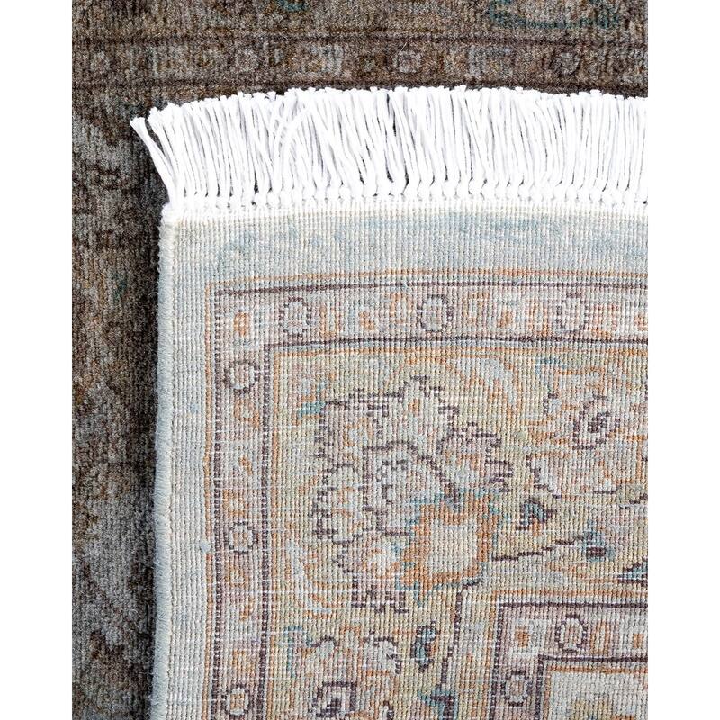 Fine Vibrance One-of-a-Kind Hand-Knotted Runner Rug - Gray, 2' 7" x 10' 7" - 2' 7" x 10' 7"