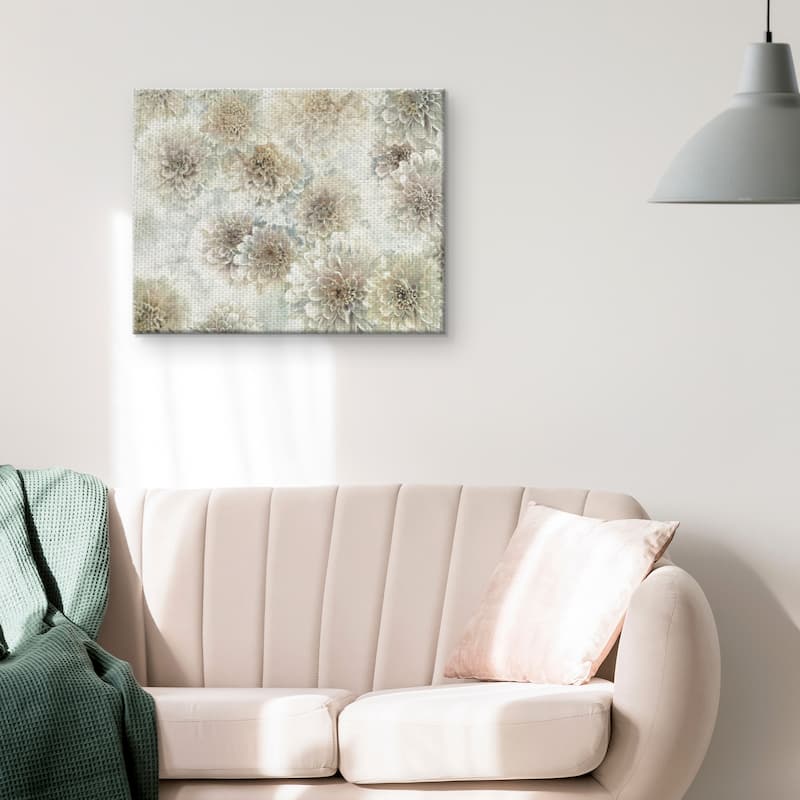 Dahlia Dream Silver by Studio Arts Canvas Art Print