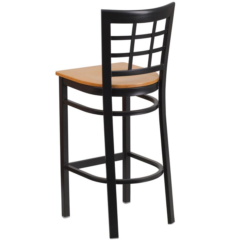 2 Pack Window Back Metal Restaurant Barstool