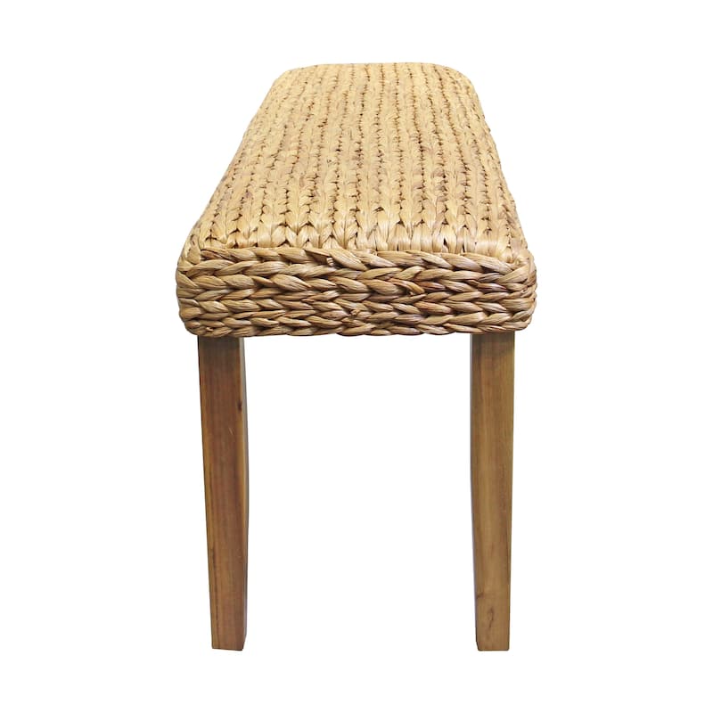 Made4Home Chania Entryway Bench Water Hyacinth & Acacia Solid Wood