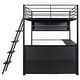 preview thumbnail 23 of 24, Twin/Full Size Kids Loft Bed with LED Light and Storage Shelves, Teens Metal Bed Frame with Ladder and Desk