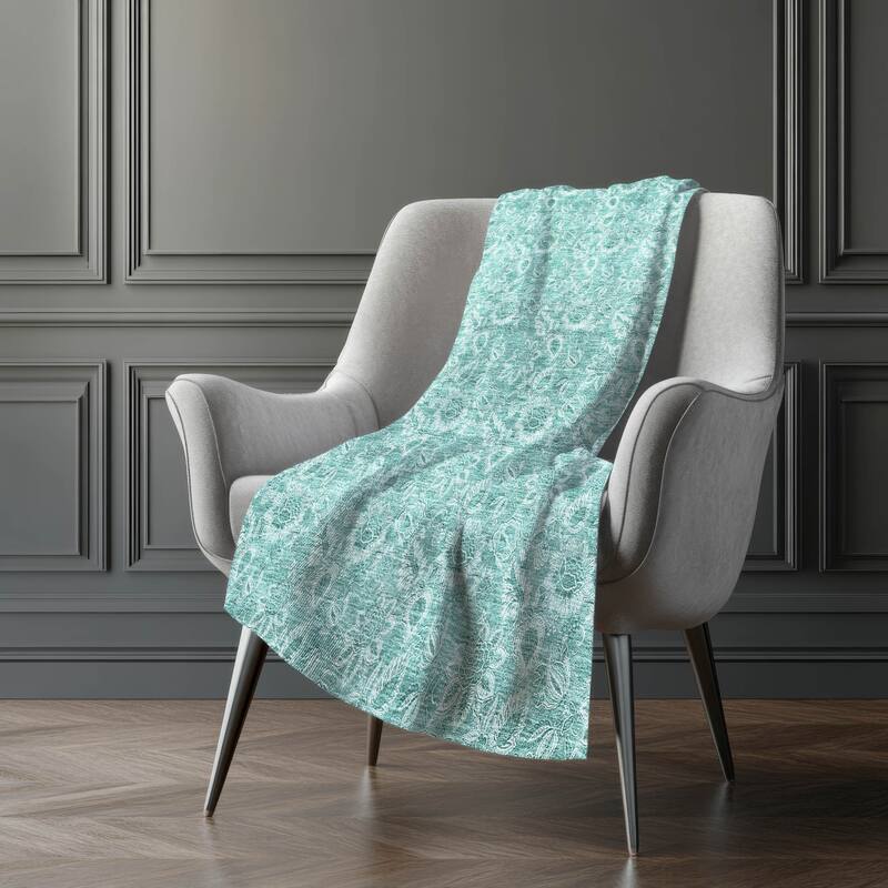 Premium Machine Washable Floral Sherpa Throw Blanket