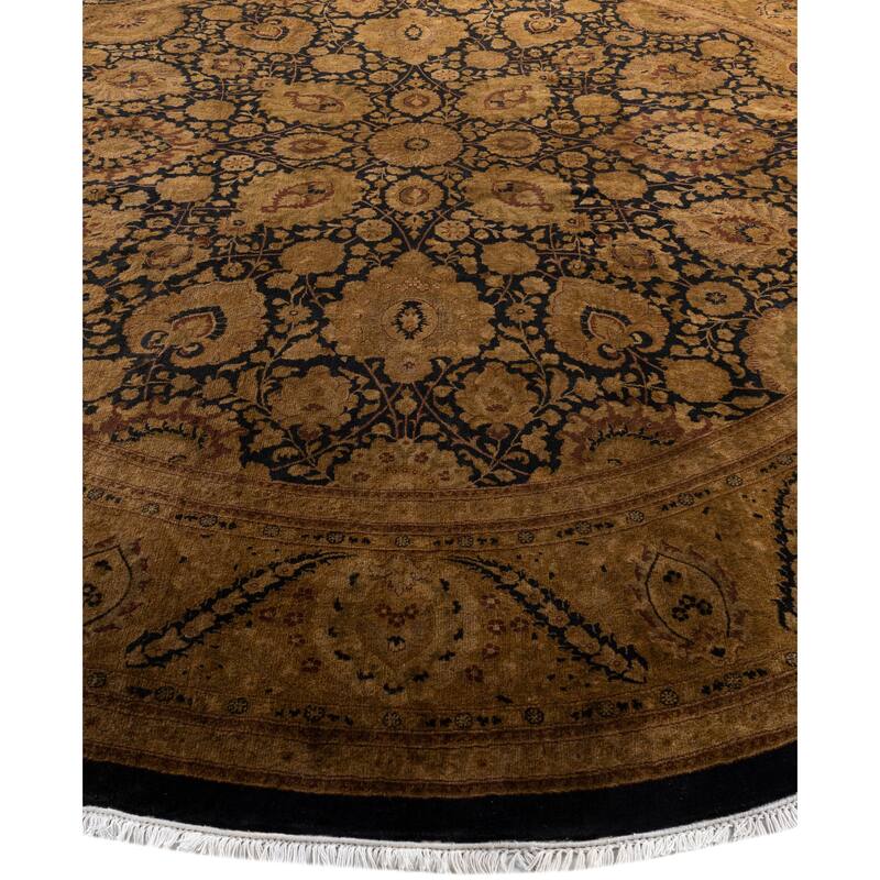 Overdyed One-of-a-Kind Hand-Knotted Round Area Rug - Gold - 10' 1" x 10' 1"