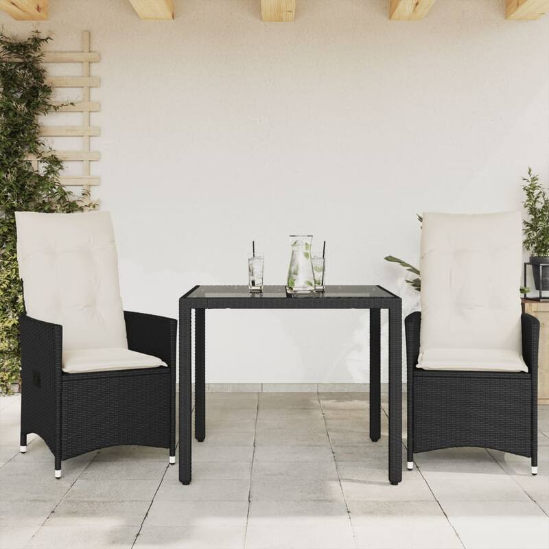 vidaXL Bistro Set Black, Cream White - 23.2 x 22.0 x 36.2