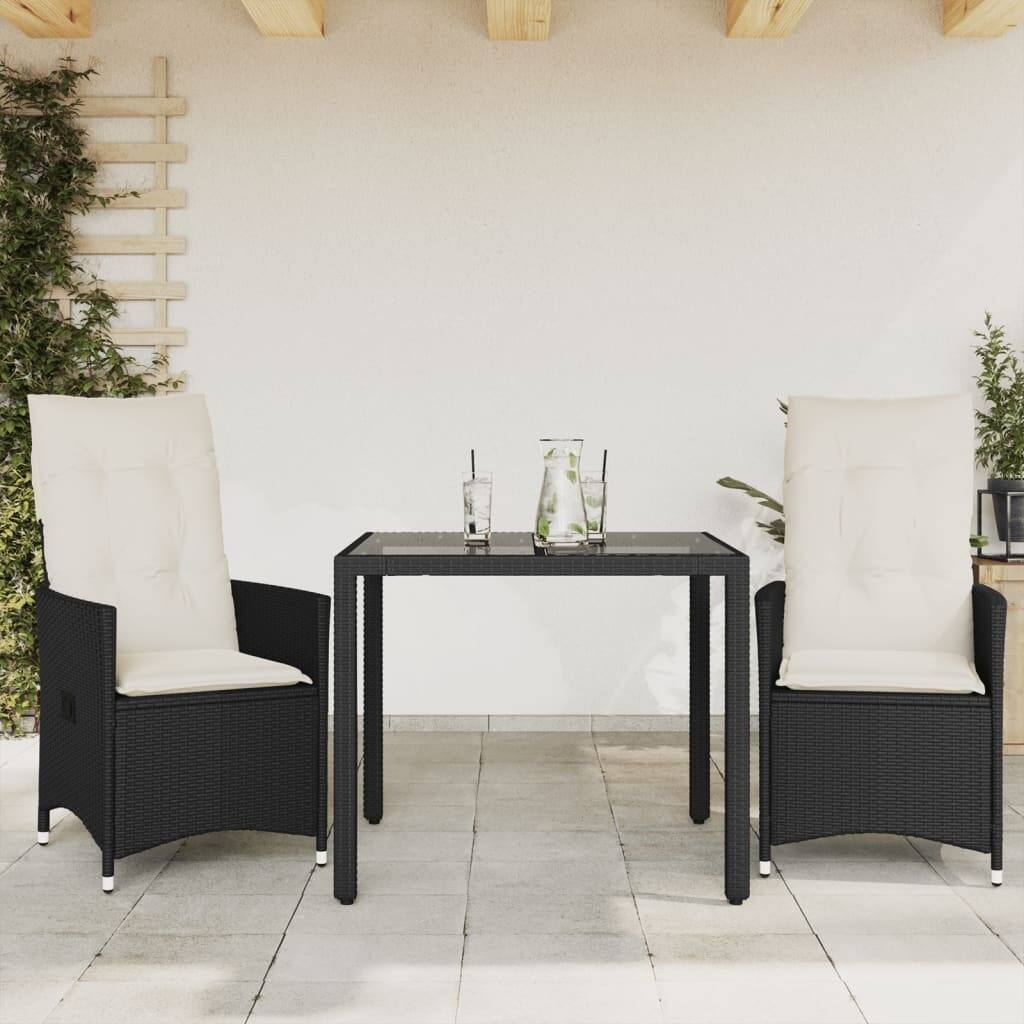 vidaXL Bistro Set Black, Cream White - 23.2 x 22.0 x 36.2