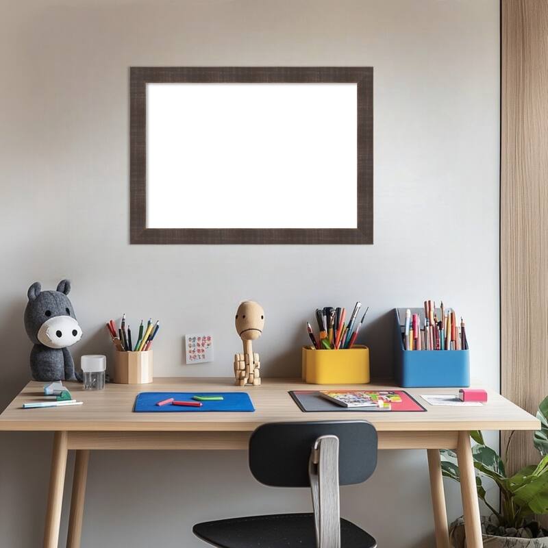 Amanti Art Whiskey Brown Rustic Framed Dry Erase Magnetic Board