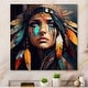 preview thumbnail 1 of 5, Designart 'Colorful Native American Woman III' Contemporary Glam Canvas Wall Art