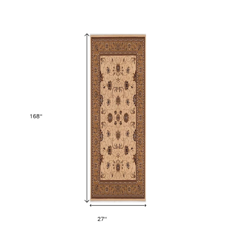 HomeRoots Oriental Traditional Runner Area Rug - 168 in. x 27 in. x 0.35 in.