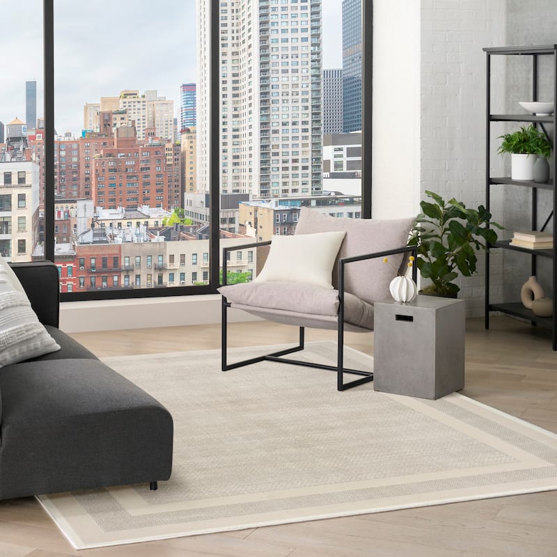 DKNY Grand Street Ivory Taupe Contemporary Chic Indoor Rug