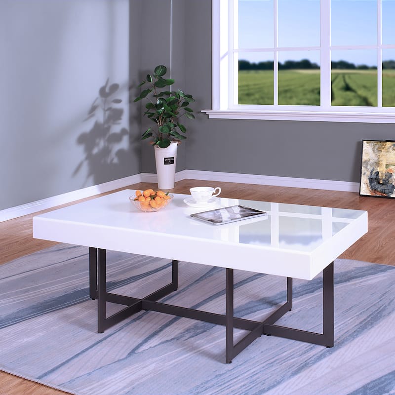 Granala Contemporary Steel 3-Piece Storage Coffee Table Set by Furniture of America