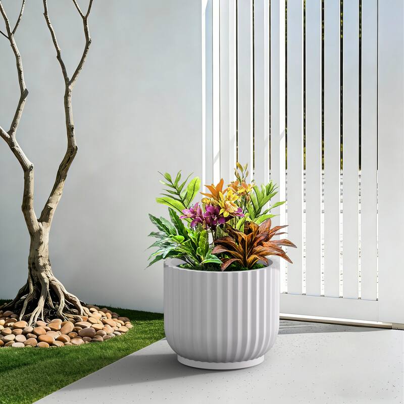 Upgraded Interior Concrete Round Planter / Pot Drainage Hole