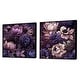 preview thumbnail 3 of 10, Designart "Gothic Botanicals Moody Patterns" Floral Framed Art Set Of 2 - Traditional Purple Wall Art Set 2 Pieces