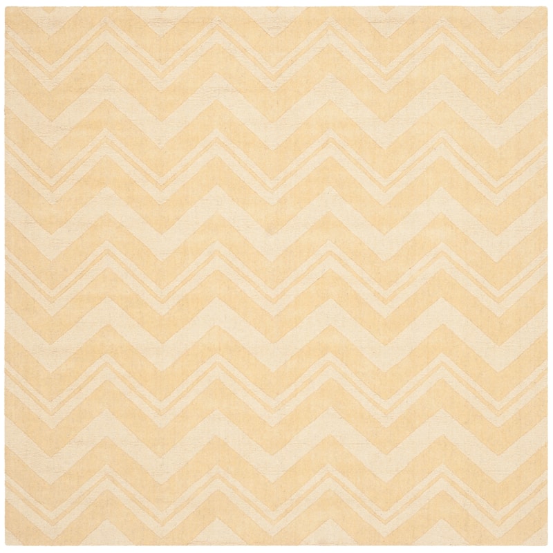 SAFAVIEH Handmade Impressions Frouwe Modern Wool Rug - 6' Square - Gold