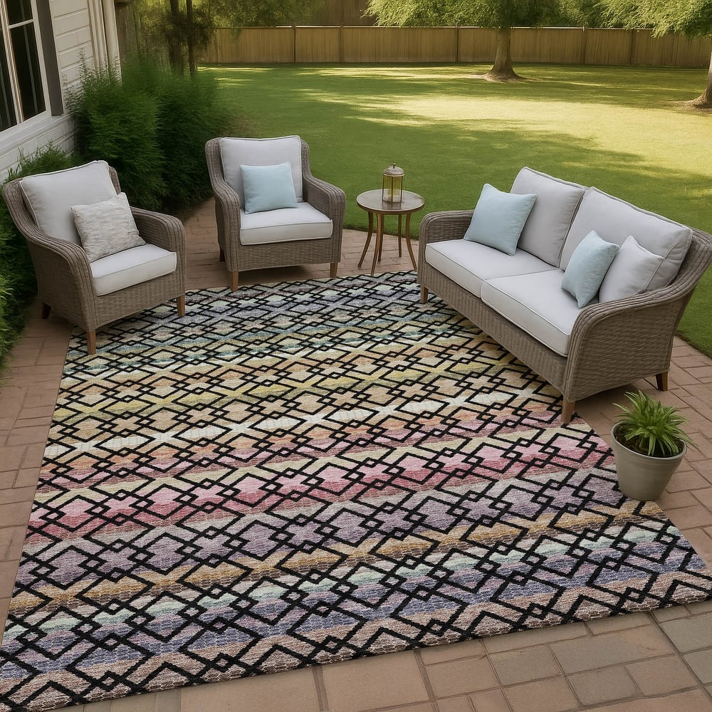 Machine Washable Indoor/ Outdoor Cabo Stripe Chantille Rug