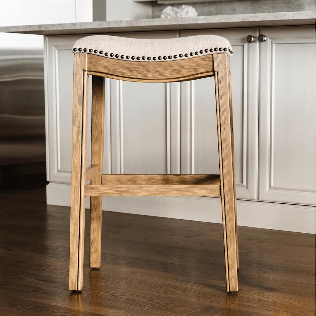Maven Lane 31" Adrien Saddle Kitchen Bar Height Stool - N/A