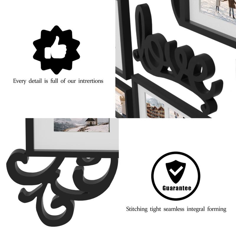 HELLO LAURA Heart-Shaped Photo Frame Set Wall Hanging Picture Frame
