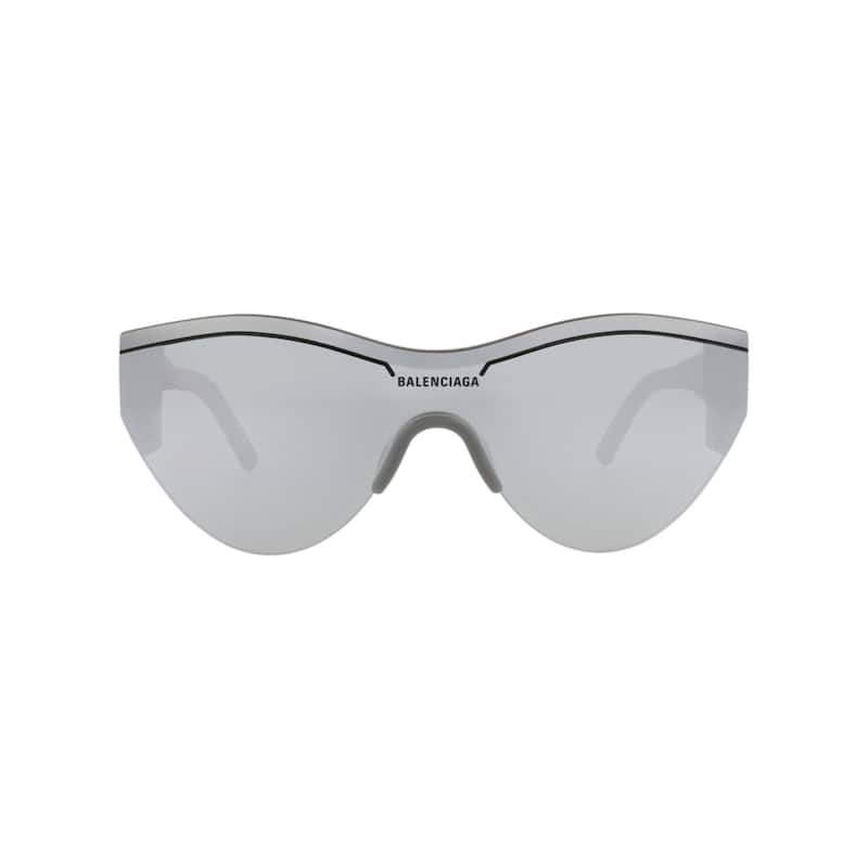 Balenciaga Shield-Frame Recycled Acetate Sunglasses - Grey Grey Silver - Grey - Silver Lens