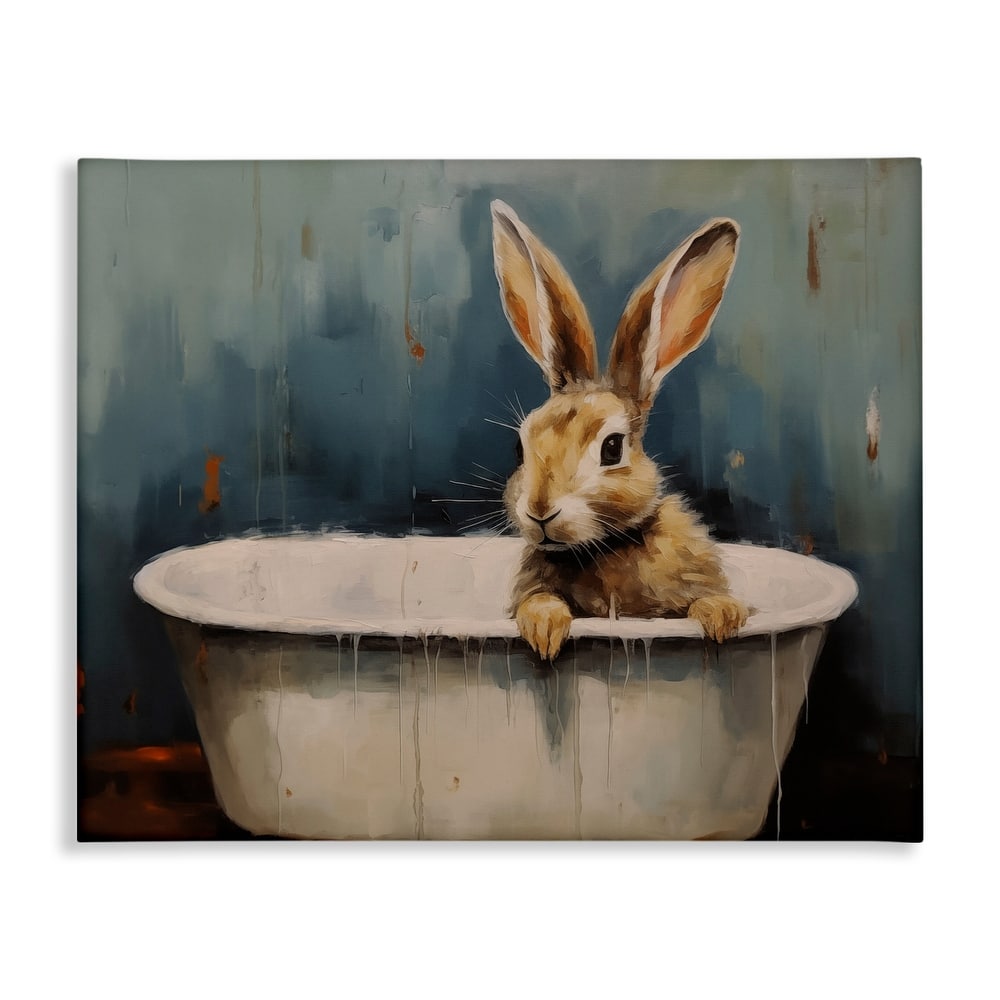 Stupell Baby Bunny in Tub Canvas Wall Art Design By Arlington Prints