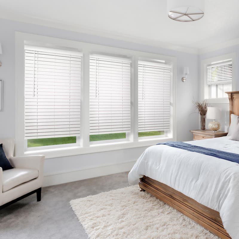 Chicology Cordless Room Darkening 2" Faux Wood Blinds 60" Height - Basic White
