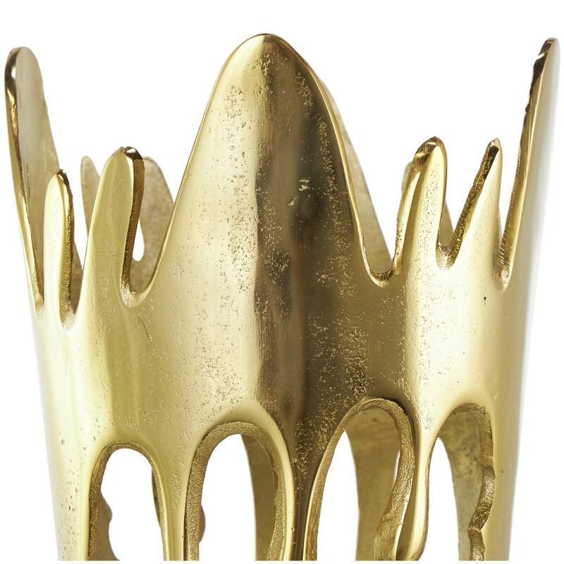 Aluminum Metal Drip Decorative Vase with Melting Designed Body - Silver, Gold or Black - Roche River Decor